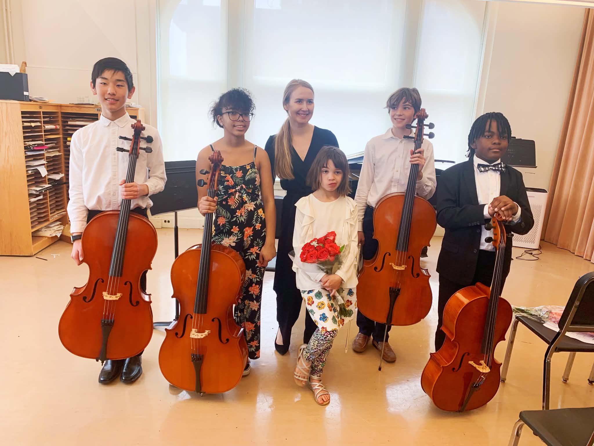 Demonstrating bow technique
