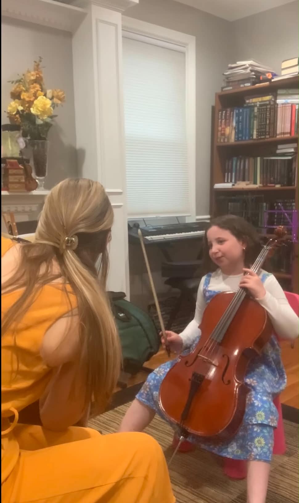 Demonstrating bow technique